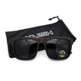 thumbnail image 2 of Premium Kush Polarized Woodgrain Horn Rim Sunglasses Brown, 2 of 4