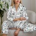 thumbnail image 6 of Pofeuu Bicycle Print Womens Pajamas Set Long Sleeve Sleepwear Button Down Nightwear Soft Pj Lounge Sets Button Down Pajamas Women-Medium, 6 of 7