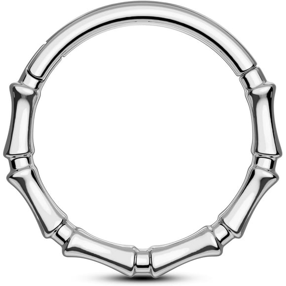 shiyou-Bamboo Septum Rings 16G Septum Jewelry 316L Stainless Steel Helix Daith Piercing Jewelry 8/10MM