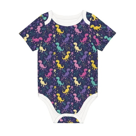 

Coaee Colorful Dinosaur for Soft Cotton Baby Short-Sleeve Bodysuit Baby Girls Boys Bodysuit Romper