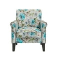 thumbnail image 3 of Homesvale Jean Rolled Arm Living Room Chair with Nailheads, Pastel Blue & Gray Floral Polyester, 3 of 8