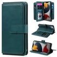 thumbnail image 1 of SaniMore Versatile Case for iPhone 14 6.1", Durable PU Leather Case Card Slots Flip Kickstand Magnetic Closure Anti-drop Shockproof Full Body Protective Wallet Business Case For iPhone 14, Darkgreen, 1 of 14