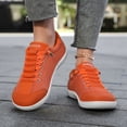 thumbnail image 2 of HEWUQI Women Minimalist Barefoot Canvas Sneaker Cushion Arch Support Non Slip Casual Shoe Low Top Slip on Solid Color Walking Shoes Orange Size 11.5, 2 of 7