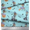 thumbnail image 2 of Soimoi Polyester Crepe Fabric Magic Potion,Bat & Witch Halloween Print Fabric by Yard 52 Inch Wide, 2 of 3