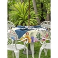 thumbnail image 3 of Outdoor Tablecloths with Umbrella Hole & Zipper, Spring Wildflowers Round Tablecloth 54 Inch, Watercolor Tulip Floral Leaf Plant Yellow Waterproof Table Cloth, Patio/Pool/Picnic Table Covers, 3 of 8