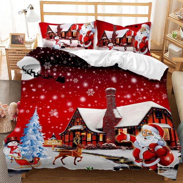 Juego de Cama 3D Navidad Rojo