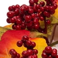 thumbnail image 6 of 4 Pcs Artificial Maple Leaves & Berries Candle Rings, 11" Wide Autumn Wreaths, Fall Candle Holders, Farmhouse Thanksgiving Candle Holder Wreaths, Wedding Centerpiece Table Door, Halloween Decoration, 6 of 6