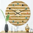 thumbnail image 2 of Designart 'Golden Cubics Horizontal Lines ' Mid-Century Modern Wood Wall Clock, 2 of 5