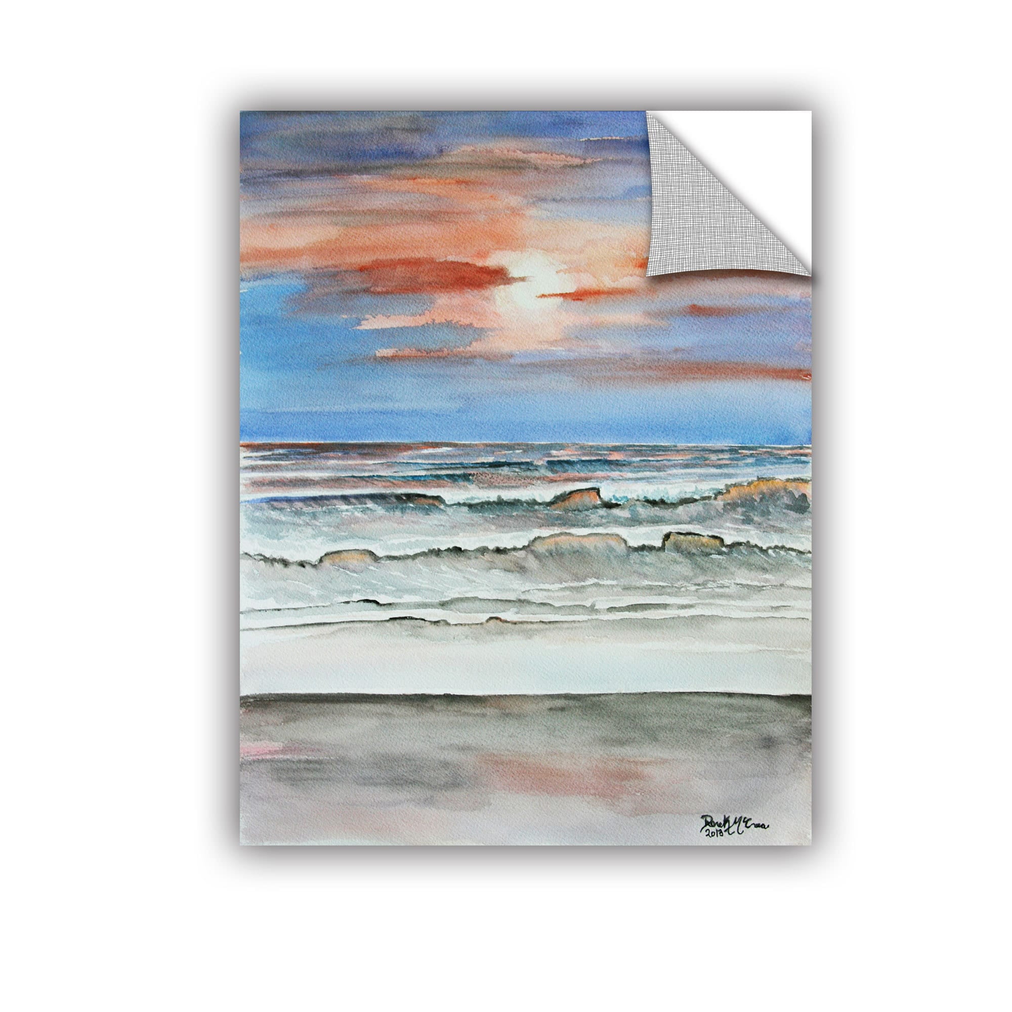 ArtAppealz Derek Mccrea "Sunset Beach" Removable Wall Art
