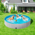 thumbnail image 7 of Yaheetech Foldable Pet Pool Dogs Swimming Pool Wash Tub for Dogs/Cats, Gray, Large-XXXL, 71'', 7 of 7