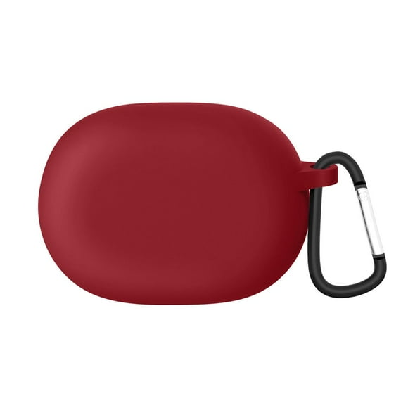 Silicone Earbuds Protective Case Bag w/ Hook for Beats Studio Buds (Burgundy)