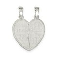 thumbnail image 3 of Auriga Fine Jewelry 925 Sterling Silver Best Friends Break Apart Heart Pendant for Women, 3 of 6