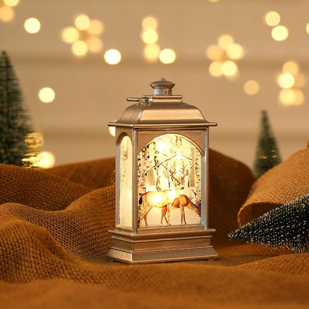 Linterna de Navidad de decoración Lámpara de Iluminación de para arriba Toy Decorativo Luz - Plata Yotijar Luz de linterna