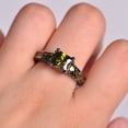 thumbnail image 2 of Women Finger Ring Colorful Casual Joint Ring Accessories Clearance Gorgeous Black Copper Alloy Ring Inlaid With Square Zircons In Various Colors, 2 of 4