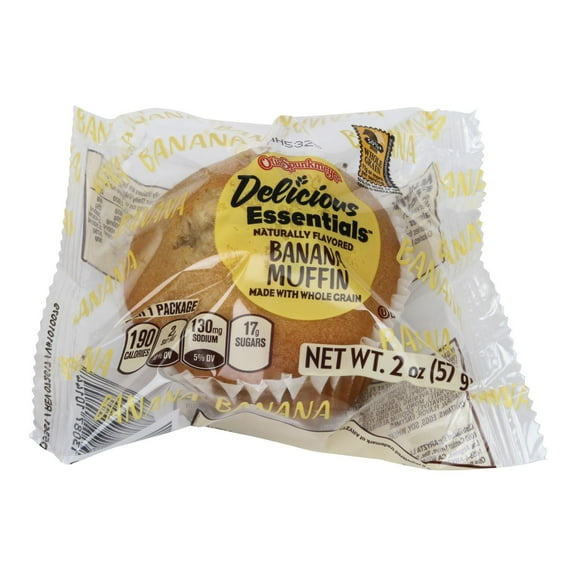 Otis Spunkmeyer Whole Grain Individually Wrapped Banana Muffin, 2 Ounce - 72 per case.