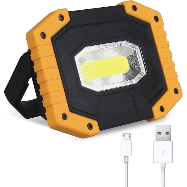 Reflector LED Recargable 30W 2000 LM T-SUN Luz de Trabajo con 3 Modos Linterna portátil Reflector LED USB para Camping, Sitio de Construcción, Garaje
