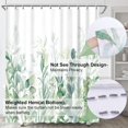 thumbnail image 6 of Green Floral Shower Curtain, Waterproof Fabric Watercolor Eucalyptus Plant Leaves Shower Curtains Set Bathroom Decor for Bathtubs with 12 Hooks, Weighted Hem, Durable, Washable, 6 of 6
