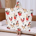thumbnail image 5 of White Chicken Folk Pattern Hooded Bath Towel，60"x35" for Ages 3 To 12 Kids, Quick Dry Lightweight Soft Microfiber Hood Beach Towel Cover Up for Kids, 5 of 7
