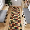 thumbnail image 2 of Ottomanson Extra Long Runner Rug 2'7" x 15' – Non-Slip Low Pile Hallway Carpet, Checkered Multicolor, 2 of 8
