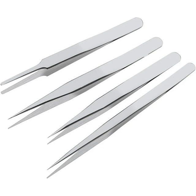 HUGFEGWE Medical Tools Tweezers Stainless Steel Anti-Iodine Long Forceps 12-14CM Straight Head Elbow Tweezers Set Stainless Steel (Size : ST13) CJB91-87264