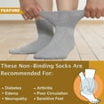 thumbnail image 5 of NevEND 12 Pairs Cotton Diabetic Socks Ankle for Men and Women - Non-Binding Extra Wide Neuropathy Socks Grey Medium, 5 of 6
