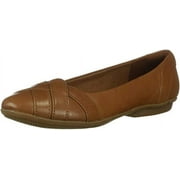 Clarks 26152444W: Women's Gracelin Mia Tan Leather Ballet Flat WIDE