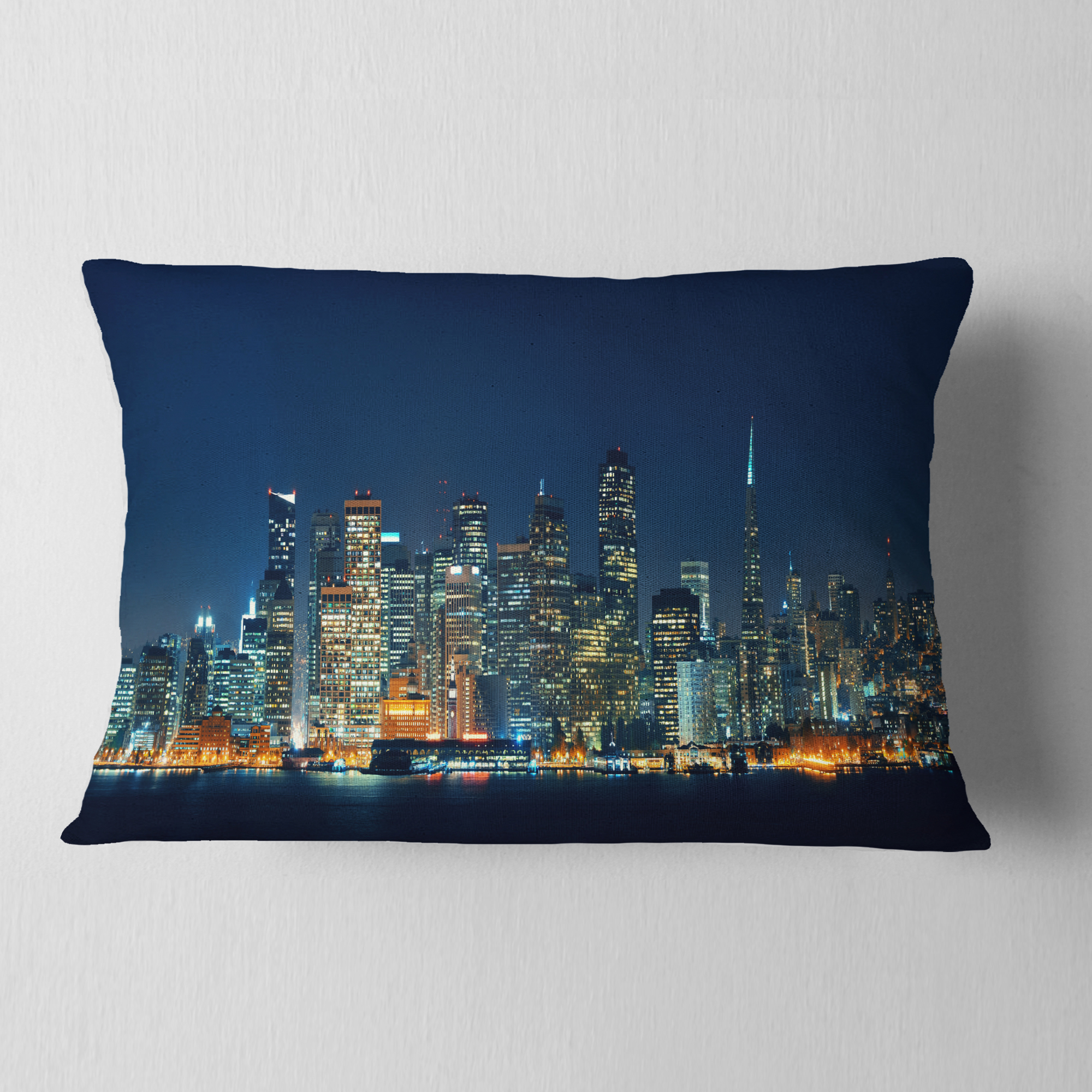 Designart 12" x 20" Multi-color Polyester Throw Pillow