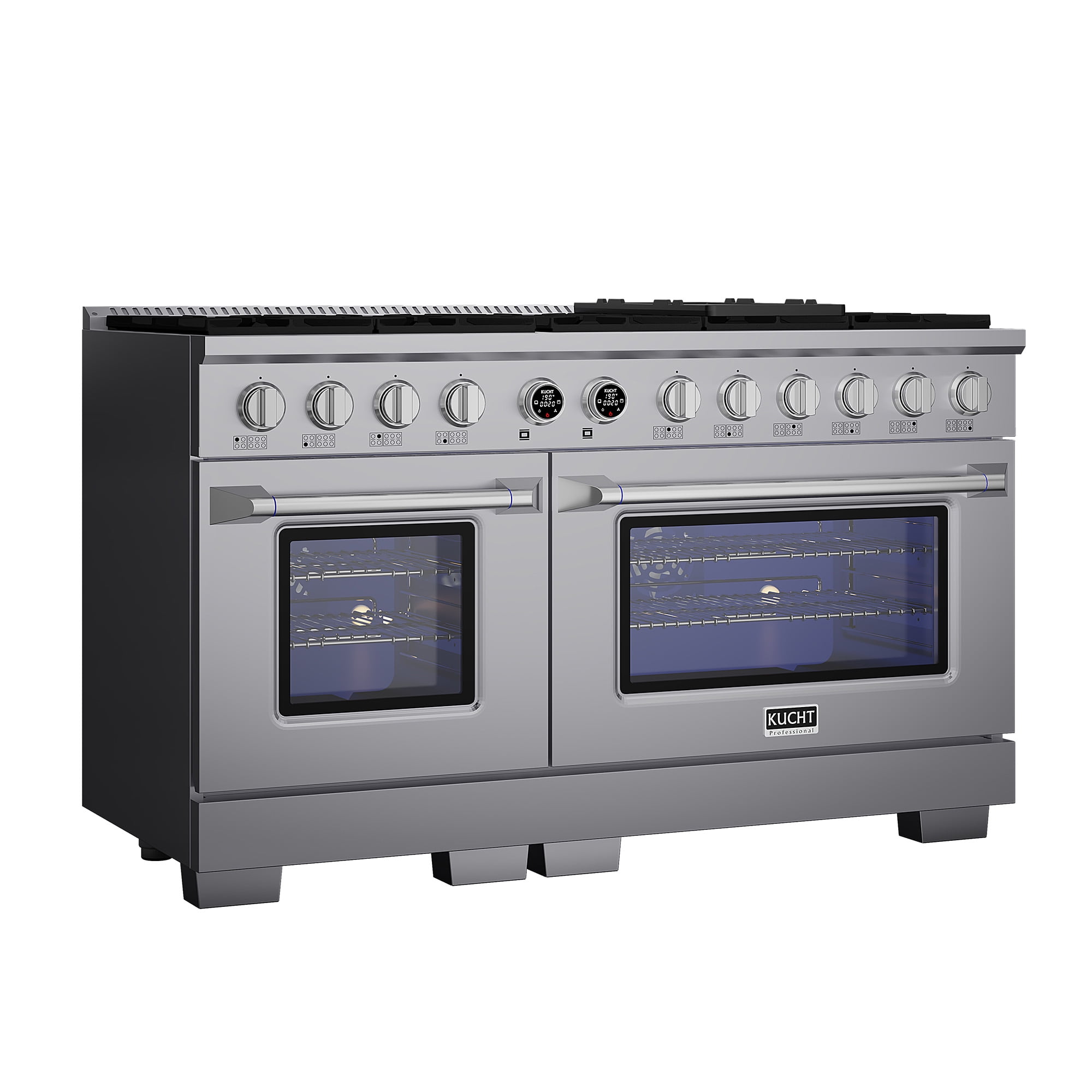 60 in. 7.9 cu. ft. 10 Burners Dual Fuel Range for Propane Gas in Stainless Steel