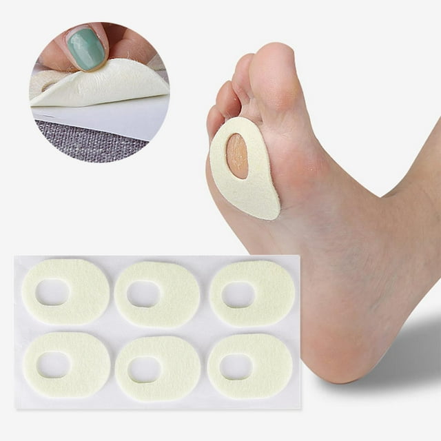 6 almohadillas , almohadillas para , cojines de maíz para reducir el dolor de pies y talones para hombres y mujeres, hechos , oval Yinane Cojines de fieltro para callos