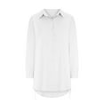 thumbnail image 3 of Cotonie Women's Button down Blouse Plus Size Long Sleeve V-neck Shirt Tops Boyfriend Blouse White,L, 3 of 5