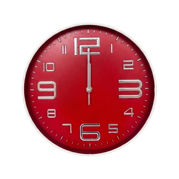 Reloj de Pared Plástico Innovador 30 Centímetros rojo