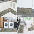 thumbnail image 6 of Boho Vintage Blue Carpet Kitchen Rugs and Mats Sets Of 2, Funny Kitchen Decoration Rubber Backing Non-Slip Absorbent Mats for Sink Waterproof Runner Rug for Laundry Room 17x30+17x48inch, 6 of 7