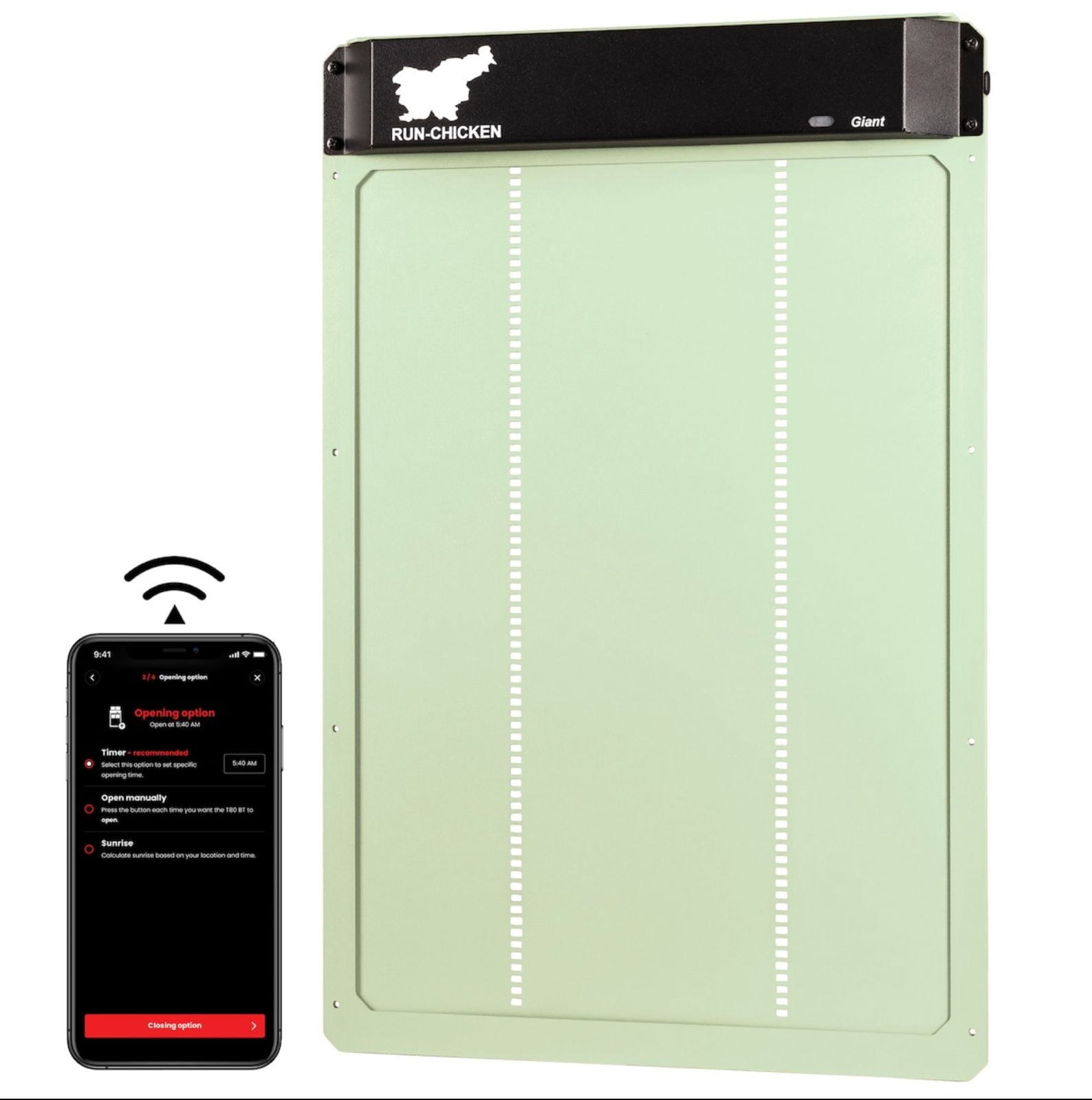RUN-CHICKEN - GIANT Automatic Coop Door (Mint)