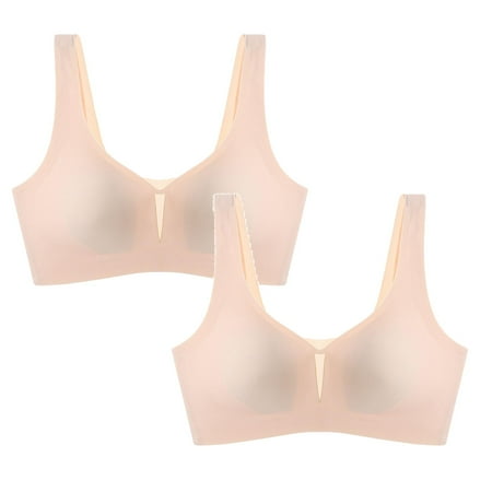 LUOGENLI Women Bras Comfortable Ladies Seamless Beauty Back Underwear No Steel Ring Sports Bra Sexy Push up Comfortable Underwear 2Pcs Women Bralette Set Women Bras Padded M
