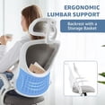 thumbnail image 4 of Ergonomic Office Chair with Adjustable Headrest & Flip - Up Armrests - Breathable Mesh Lumbar Support - 250LBS Weight Capacity - Comfortable Computer Desk Chair (Gray), 4 of 8