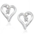 thumbnail image 1 of Boucles d'Oreilles en Forme de Cœur en Diamant en Or Blanc 14 K, 1 of 1