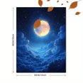 thumbnail image 3 of Qisvanset 12x16 Inch 2D Flat Framed Canvas Art, Glowing Full Moon Starry Cloud Mystical Nature Inspired Home Wall Decor, 3 of 5