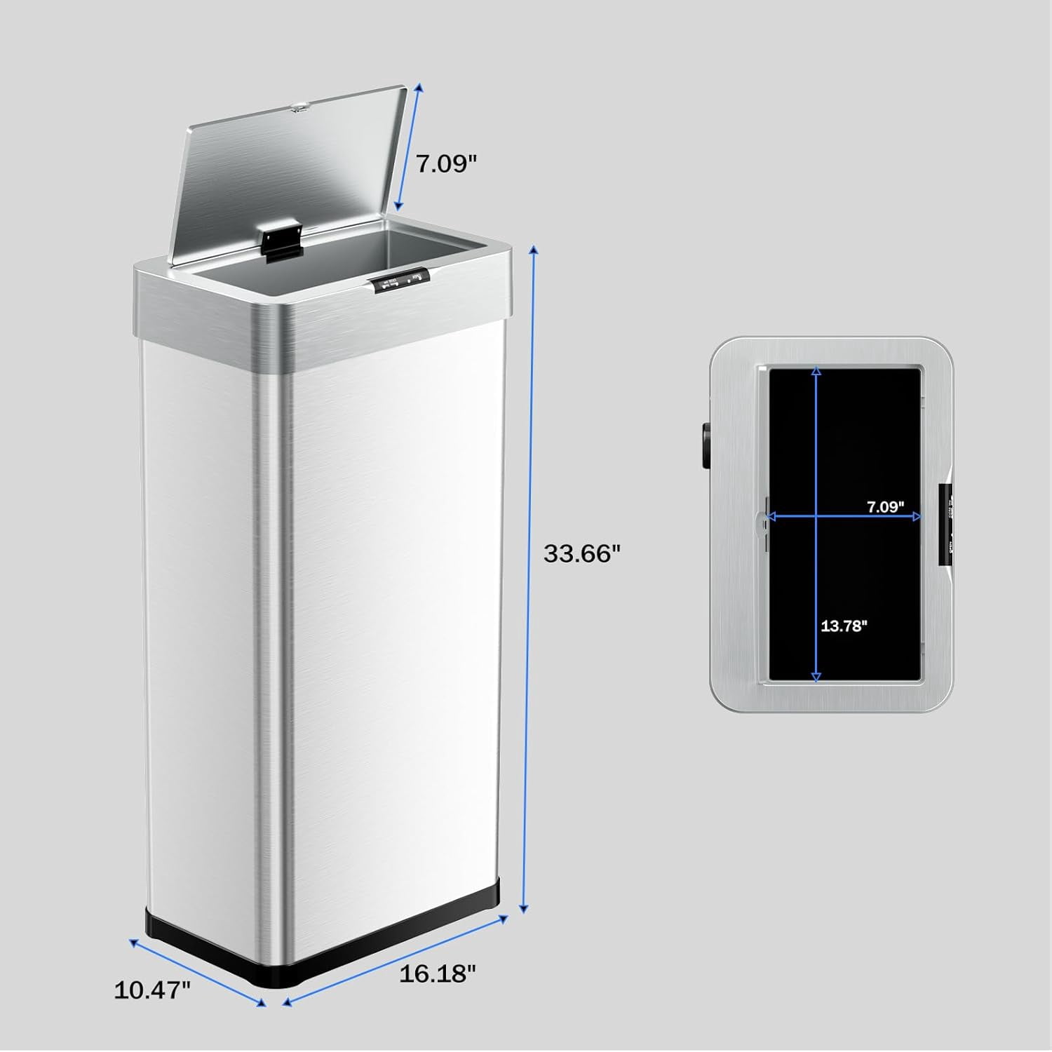 LAZY BUDDY 21.1 Gal Automatic Trash Can, Motion Sensor Garbage Can Stainless Steel Waste Bin with Soft Close Lid