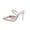 Silver, variant on hoksml Pointed Toe Mule Heels for Women, Double Strap Rhinestone Stiletto Slip On High Heel Dress Sandals