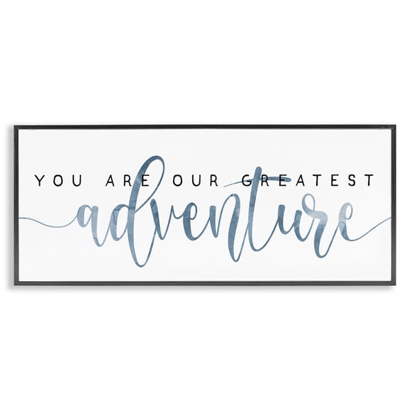 Stupell Industries Traditional You're Our Greatest Adventure Family Quote Blue Pattern Black Framed Giclee Art, 24 x 10, by Lil' Rue