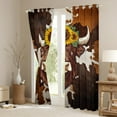 thumbnail image 3 of Homewish Cute Highland Cow Blackout Curtains Set of 2 (52x84 Each),Brown Cattle Hide Window Curtains,Rustic Farmhouse Cabin Curtains and Drapes For Girl Boys,Ultra Soft Home Decor, 3 of 6