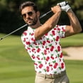 thumbnail image 3 of KUIFORTI Funny Cherry Print Matching Couple Golf Shirts, His and Hers Quarter Zip Quick Dry Lapel Sport Outfits, Mr and Mrs Gifts for Golf Tennis Summer Casual Wear, 3 of 5