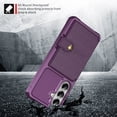 thumbnail image 6 of Slim Hard PC Case Compatible with Samsung Galaxy S26, PU Leather Card Holder Back Case Kickstand Shock-absorbing Car Magnetic Case Cover Designed for Samsung Galaxy S26, Purple, 6 of 6
