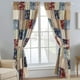 thumbnail image 5 of Juego de cortinas de patchwork con lazos para ventana, color rojo, azul marino y marrón, para dormitorio, habitación de invitados, casa rodante, hotel (2 paneles), 5 of 5