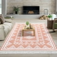 thumbnail image 6 of Rugs for Living Room,Washable Bedroom Rug Tassel Throw Rug Non-Slip Bohemian Farmhouse Large Floor Covers Moroccan Rug Boho Bordered Rug Stain Resistant Farmhouse Carpet for Living Room Dining Room, 6 of 7