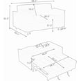 thumbnail image 4 of ShiKeyi 3 in 1 Convertible Sleeper Futon Sofa Bed, 55" Pull Out Sofa Bed with Storage Pocket/Side Pocket/2 Pillows for Living Room, Green, 4 of 6