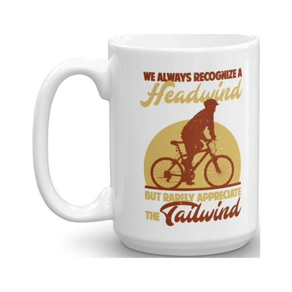 We Always Recognize A Headwind Biker Silhouette Coffee & Tea Gift Mug And Cup Gifts For Men & Women Cyclist (15oz)