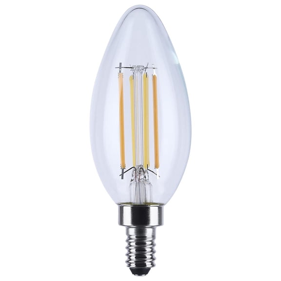 Satco S12157 LED B11 Light Bulbs 4.5W 120V 3000K E12 Candelabra Base Dimmable WET Location (6 Pack)