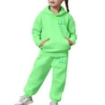 thumbnail image 7 of NAFUU Toddler Girl Clothes Children Boys Girls Sweatsuits Solid Color Long Sleeve Hoodie Pullover Tops Pants Set 2Pcs Kids Athletic Outfits Hallowmas Vintage 2-3 Years, 7 of 7