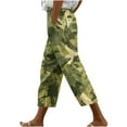 thumbnail image 3 of QATAINLAV Plus Size Capri Pants for Women Fashion Printed Beach Cropped Trouser Summer Casual Drawstring High Waist Straight Leg Capris Pants Multicolor M, 3 of 5